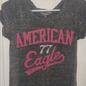 Vintage American Eagle Outfitters Gray and Pink Short Sleeve Tee